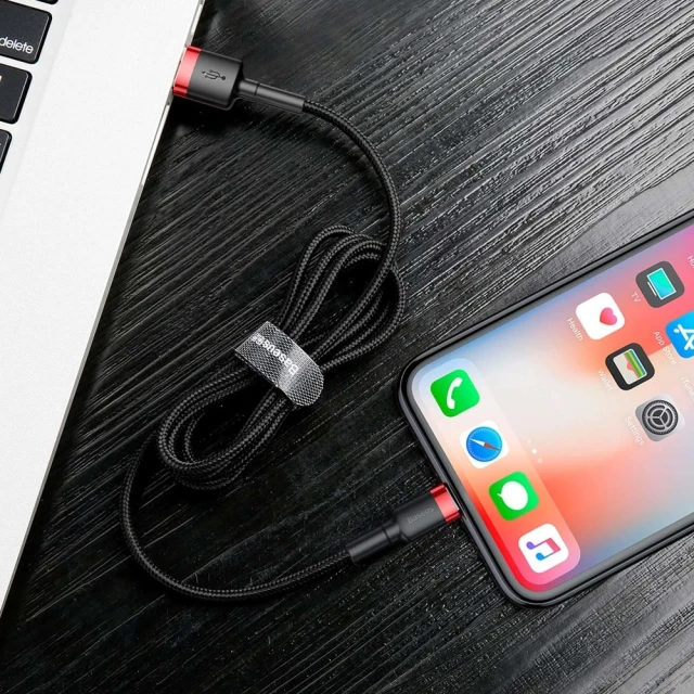 Кабель Baseus Kevlar Cable USB for Lightning 2A 0.5M Red+Black (CALKLF-A19)