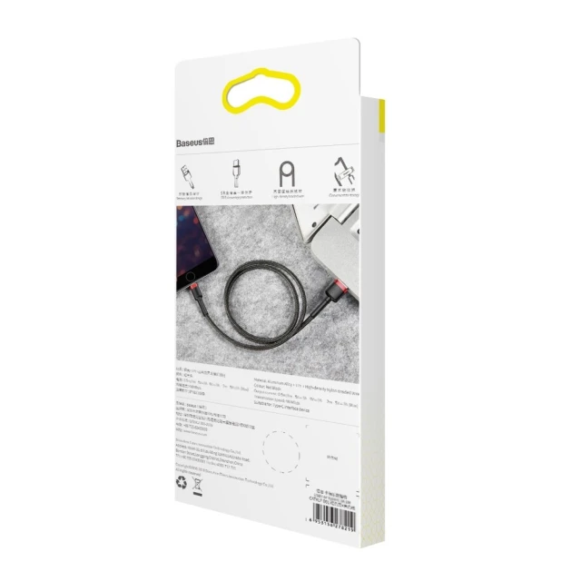 Кабель Baseus Kevlar Cable USB for Lightning 2A 0.5M Red+Black (CALKLF-A19)