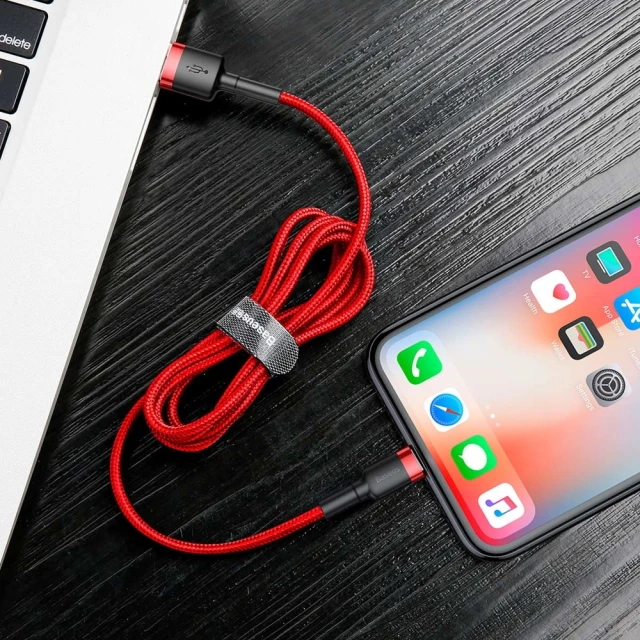 Кабель Baseus Kevlar Cable USB for Lightning 2A 1M Gray+Red (CALKLF-B09)