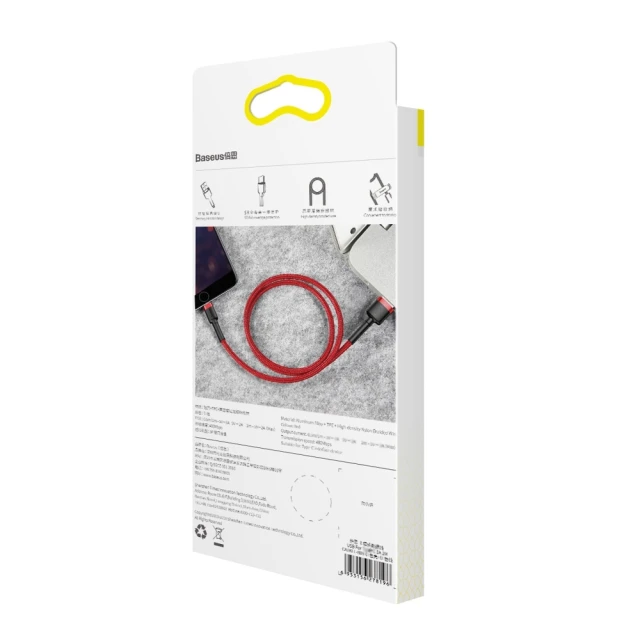 Кабель Baseus Kevlar Cable USB for Lightning 2A 1M Gray+Red (CALKLF-B09)