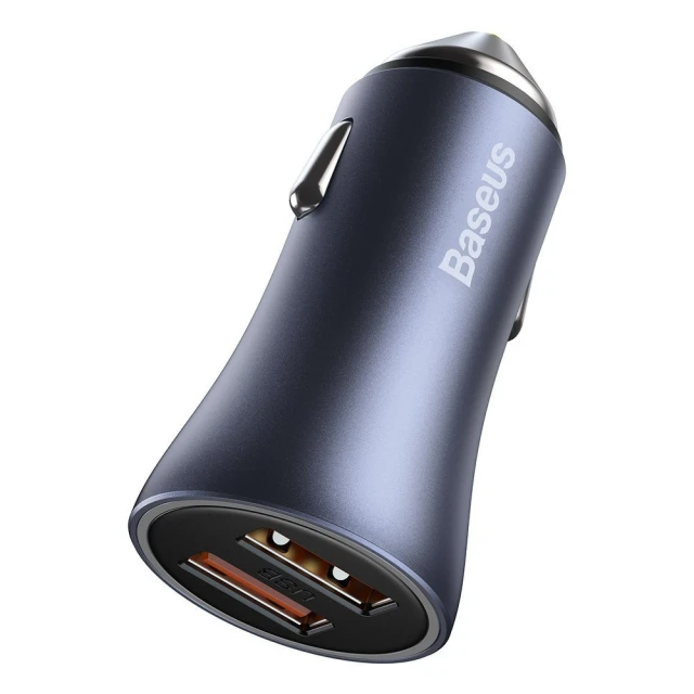 Автомобільний зарядний пристрій Baseus Golden Contactor Pro 40W 2USB with Cable Type-C 1m Dark Grey (TZCCJD-A0G)