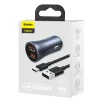Автомобільний зарядний пристрій Baseus Golden Contactor Pro 40W 2USB with Cable Type-C 1m Dark Grey (TZCCJD-A0G)