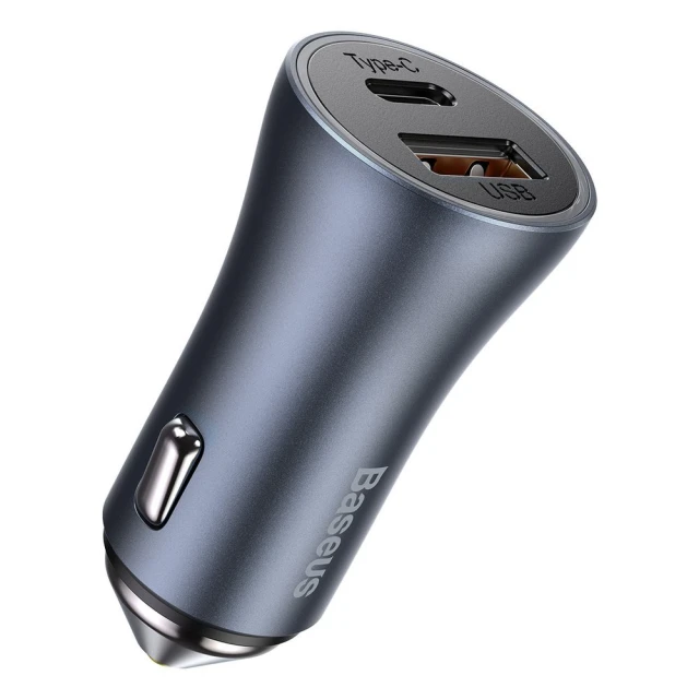 Автомобільний зарядний пристрій Baseus Golden Contactor Pro 40W USB Type-C with Cable Type-C 1m Dark Gray (TZCCJD-0G)