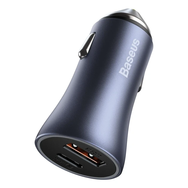 Автомобільний зарядний пристрій Baseus Golden Contactor Pro 40W USB Type-C with Cable Type-C 1m Dark Gray (TZCCJD-0G)