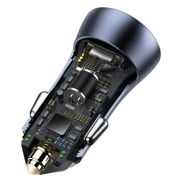 Автомобільний зарядний пристрій Baseus Golden Contactor Pro 40W USB Type-C with Cable Type-C 1m Dark Gray (TZCCJD-0G)