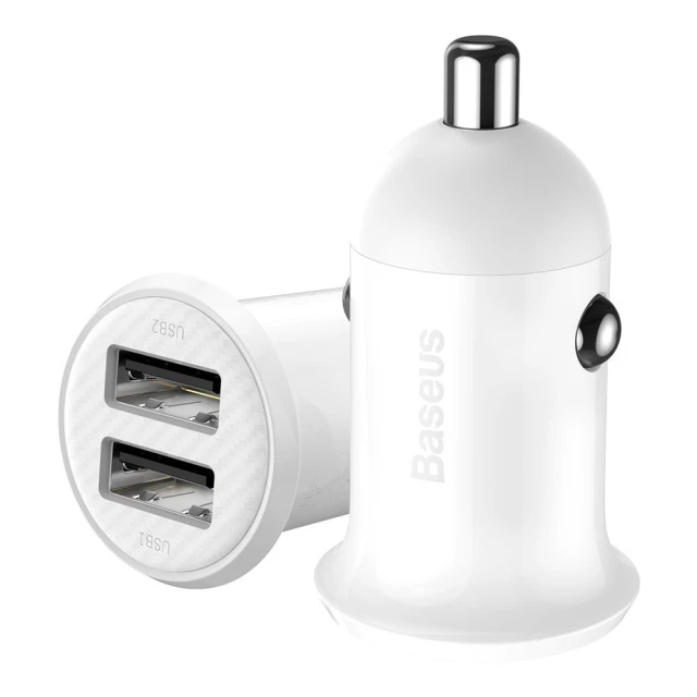 Автомобільний зарядний пристрій Baseus Grain Pro 2USB White (CCALLP-02)