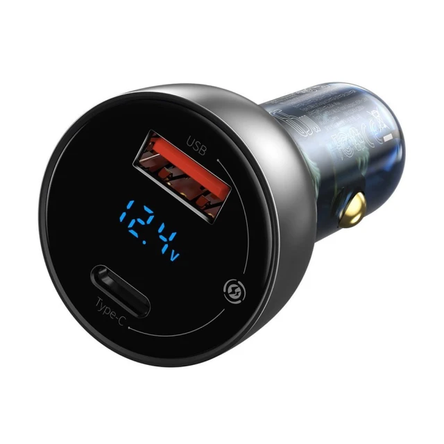 Автомобільний зарядний пристрій Baseus Particular Digital Display PPS Dual Quick Charger 65W USB Type-C Silver (CCKX-C0A)