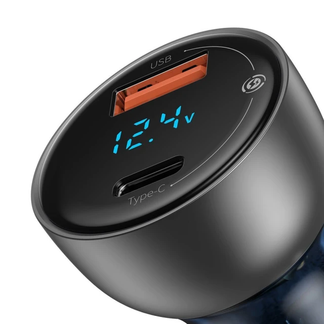 Автомобільний зарядний пристрій Baseus Particular Digital Display PPS Dual Quick Charger 65W USB Type-C Silver (CCKX-C0A)