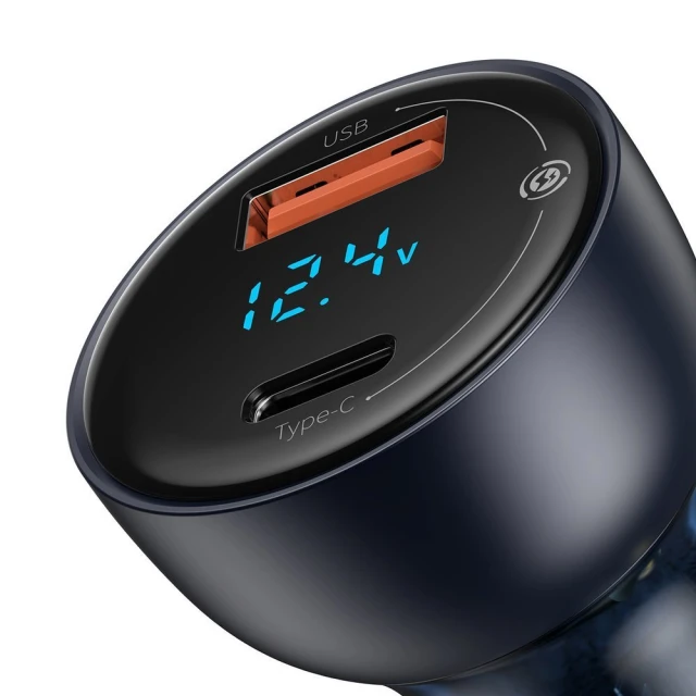 Автомобільний зарядний пристрій Baseus Particular Digital Display PPS Dual Quick Charger 65W USB Type-C Grey (CCKX-C0G)