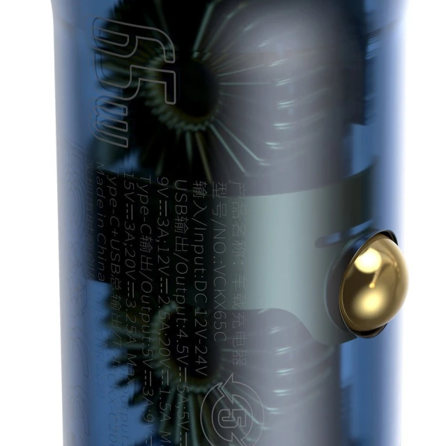 Автомобільний зарядний пристрій Baseus Particular Digital Display PPS Dual Quick Charger 65W USB Type-C Grey (CCKX-C0G)
