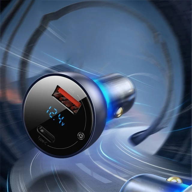 Автомобільний зарядний пристрій Baseus Particular Digital Display PPS Dual Quick Charger 65W USB Type-C Grey (CCKX-C0G)