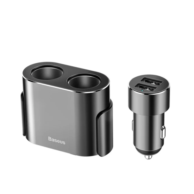 Автомобільний зарядний пристрій Baseus High Efficiency Dual Cigarette Lighter 2USB Black (CRDYQ-01)