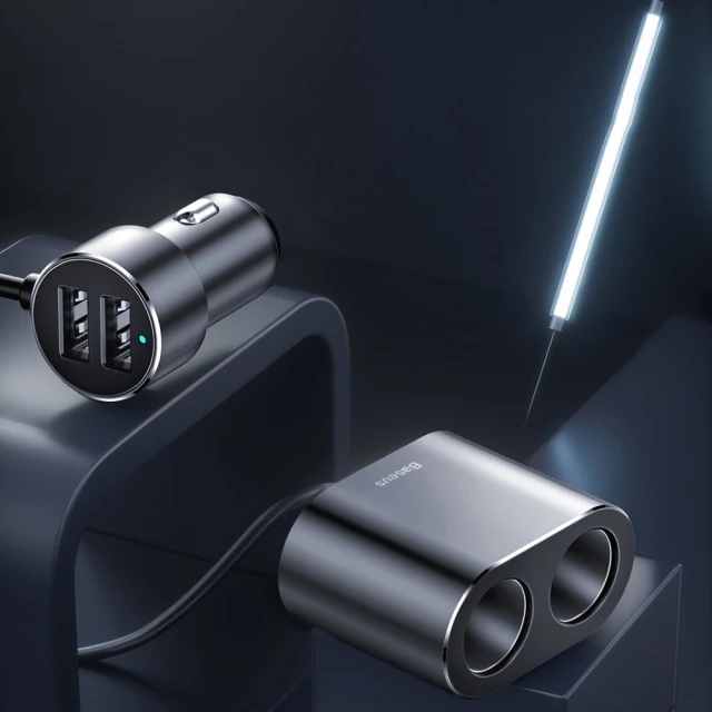 Автомобільний зарядний пристрій Baseus High Efficiency Dual Cigarette Lighter 2USB Black (CRDYQ-01)