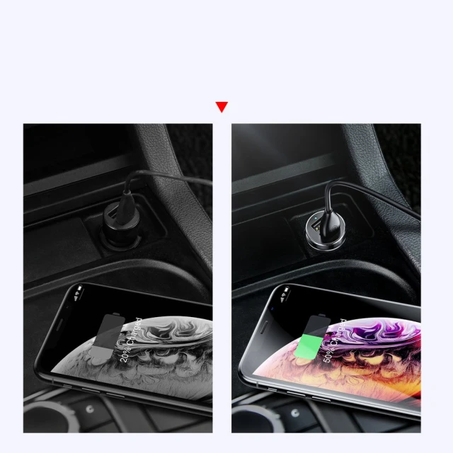 Автомобільний зарядний пристрій Baseus High Efficiency Dual Cigarette Lighter 2USB Black (CRDYQ-01)