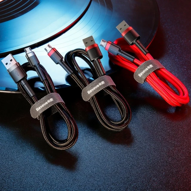 Кабель Baseus Cafule USB-A to Micro-USB 3m Black/Grey (CAMKLF-HG1)