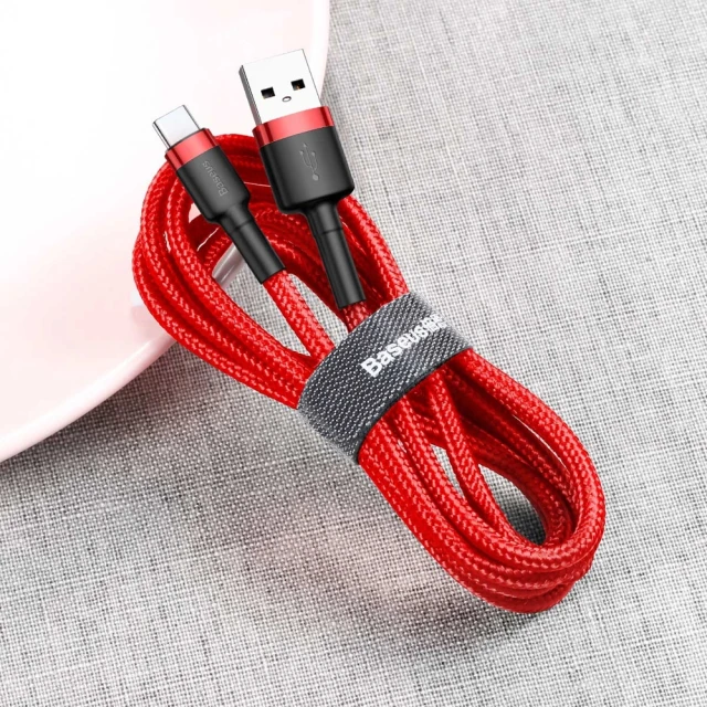 Кабель Baseus Cafule USB-A to USB-C 1m Red (CATKLF-B09)