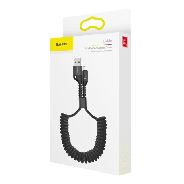 Кабель Baseus Fish Eye Spring Data USB-A to Lightning 1m Black (CALSR-01)