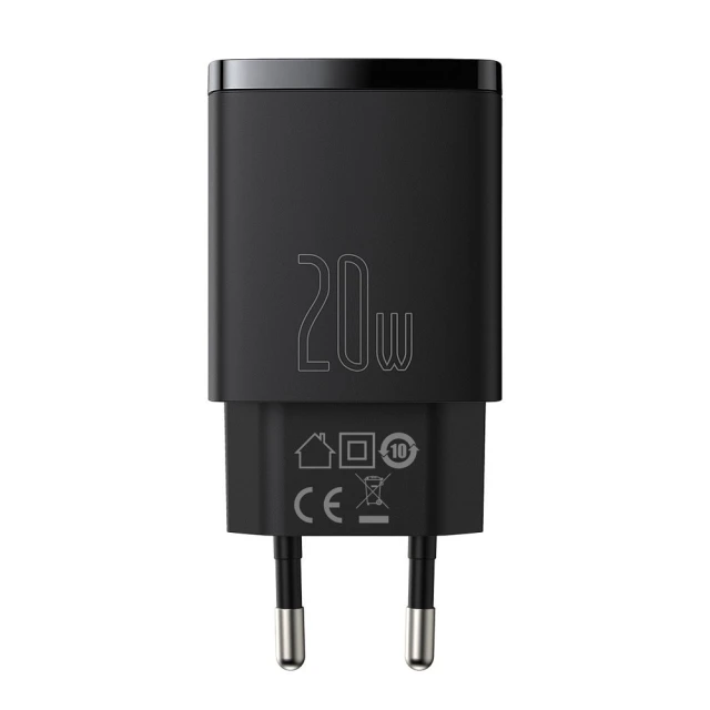 Мережевий зарядний пристрій Baseus Compact QC 20W USB-C | USB-A Black (CCXJ-B01)