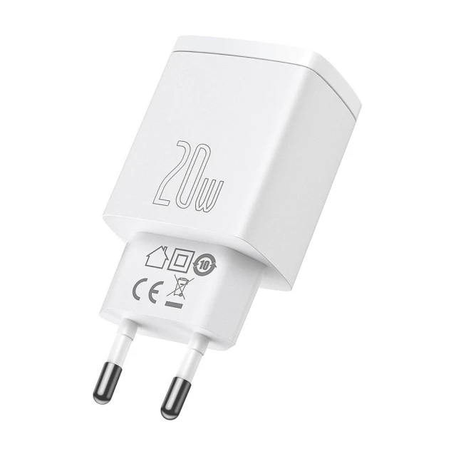 Мережевий зарядний пристрій Baseus Compact QC 20W USB-C | USB-A White (CCXJ-B02)