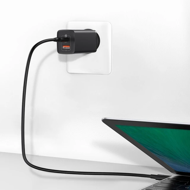Мережевий зарядний пристрій Baseus GaN2 Lite QC 65W USB-C | USB-A Black (CCGAN2L-B01)