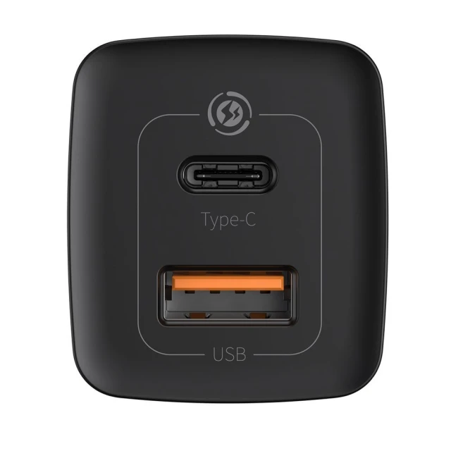 Мережевий зарядний пристрій Baseus GaN2 Lite QC 65W USB-C | USB-A Black (CCGAN2L-B01)