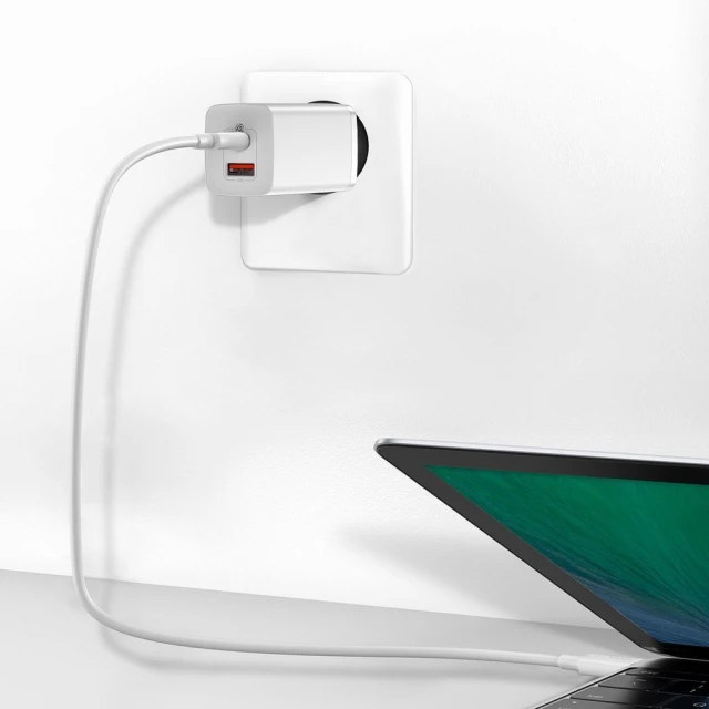 Мережевий зарядний пристрій Baseus GaN2 Lite QC 65W USB-C | USB-A White (CCGAN2L-B02)