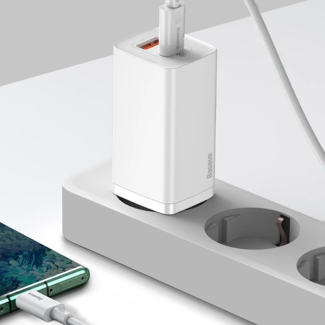 Мережевий зарядний пристрій Baseus GaN2 Lite QC 65W USB-C | USB-A White (CCGAN2L-B02)
