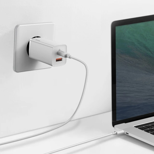 Мережевий зарядний пристрій Baseus GaN2 Lite QC 65W USB-C | USB-A White (CCGAN2L-B02)