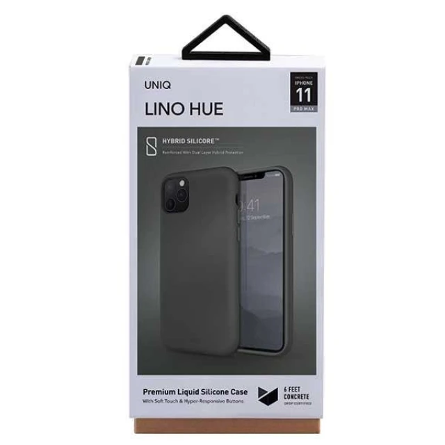 Чохол Uniq Lino Hue для iPhone 11 Pro Max Moss Gray (UNIQ-IP6.5HYB(2019)-LINOHGRY)