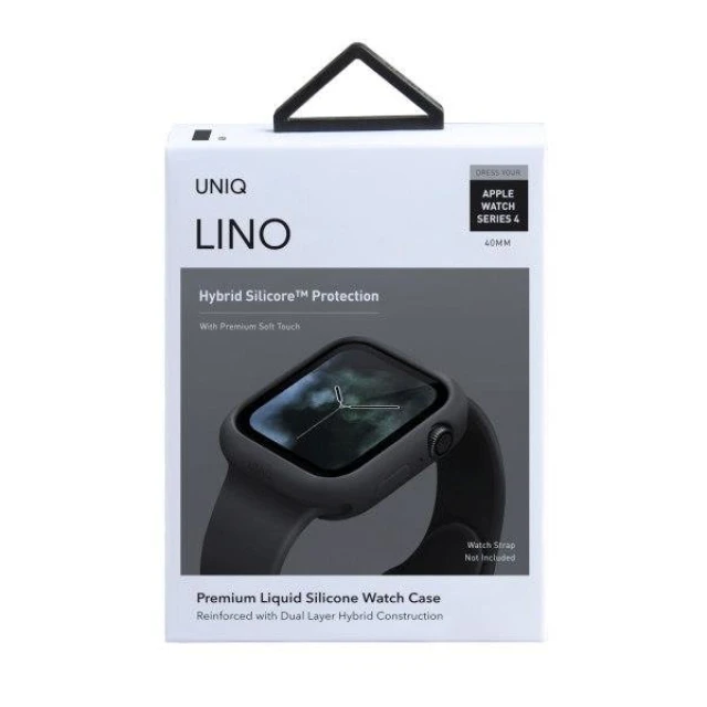 Чохол Uniq Lino для Apple Watch 4 | 5 | 6 | SE 40 mm Black/Ash Black (UNIQ-40 mm-LINOBLK)