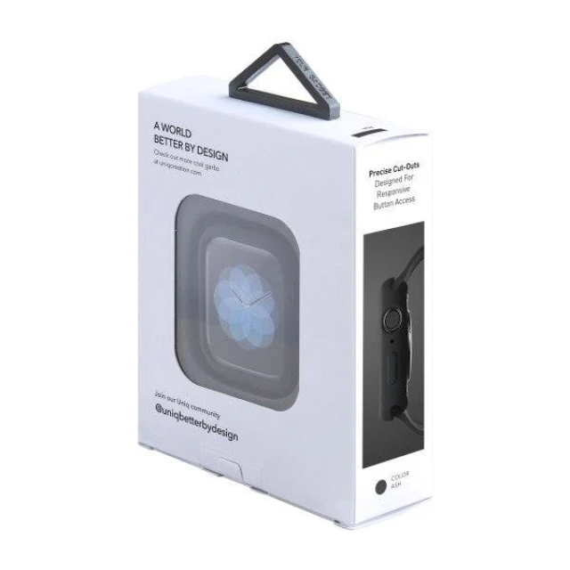 Чохол Uniq Lino для Apple Watch 4 | 5 | 6 | SE 40 mm Black/Ash Black (UNIQ-40 mm-LINOBLK)