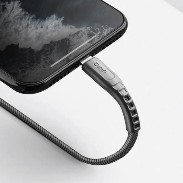 Кабель Uniq MFI Flex USB-C- Lightning 18W 1.2 m Nylon Gray / Charcoal Gray (UNIQ-FLEX(CTMFI)-GREY)
