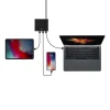 Мережевий зарядний пристрій Uniq HUB Surge 90 Вт 2xUSB Quick Charge 3.0 + 2xUSB-C PD 3.0 (LITHOS Collective) Black / Charcoal Black (8886463668108)