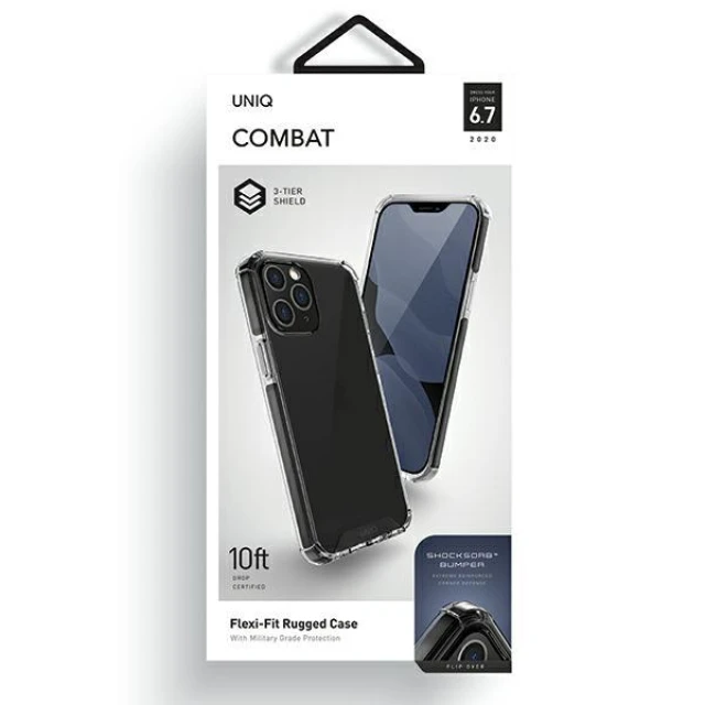Чохол Uniq Combat для iPhone 12 Pro Max Carbon Black (UNIQ-IP6.7HYB(2020)-COMBLK)