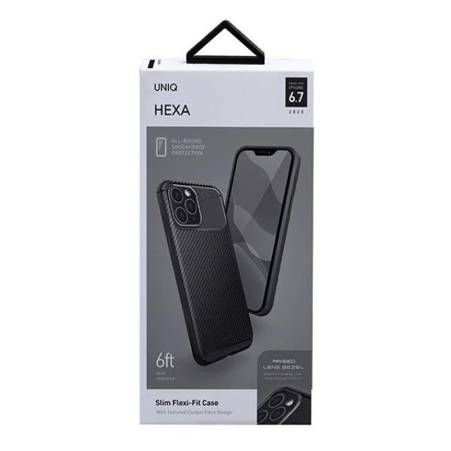 Чохол Uniq Hexa для iPhone 12 Pro Max Midnight Black (UNIQ-IP6.7HYB(2020)-HEXBLK)