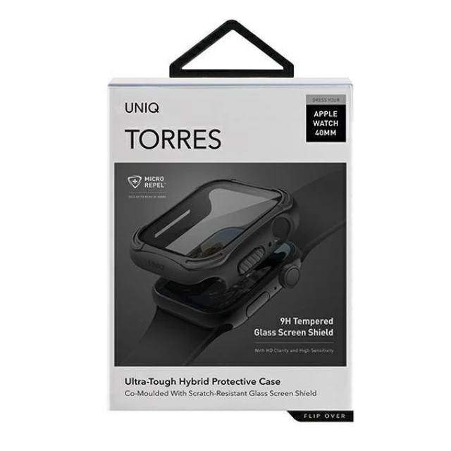 Чохол Uniq Torres для Apple Watch 4 | 5 | 6 | SE 40 mm Black/Midnight Black (UNIQ-40 mm-TORBLK)