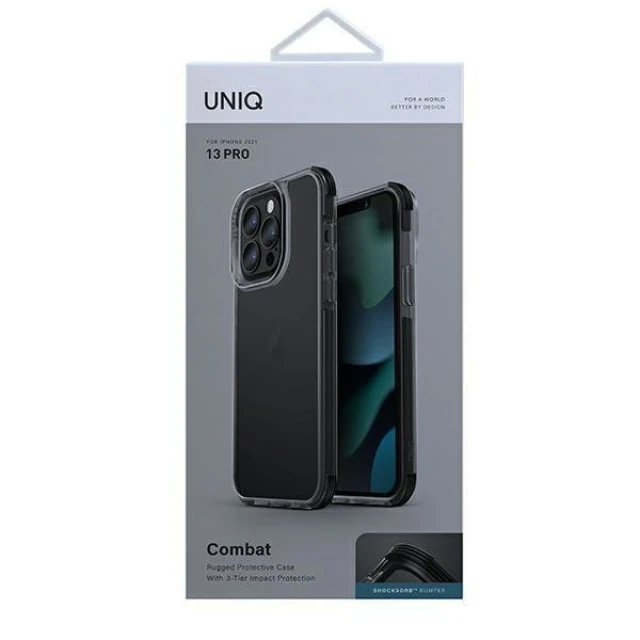 Чохол Uniq Combat для iPhone 13 | 13 Pro Carbon Black (UNIQ-IP6.1PHYB(2021)-COMBLK)