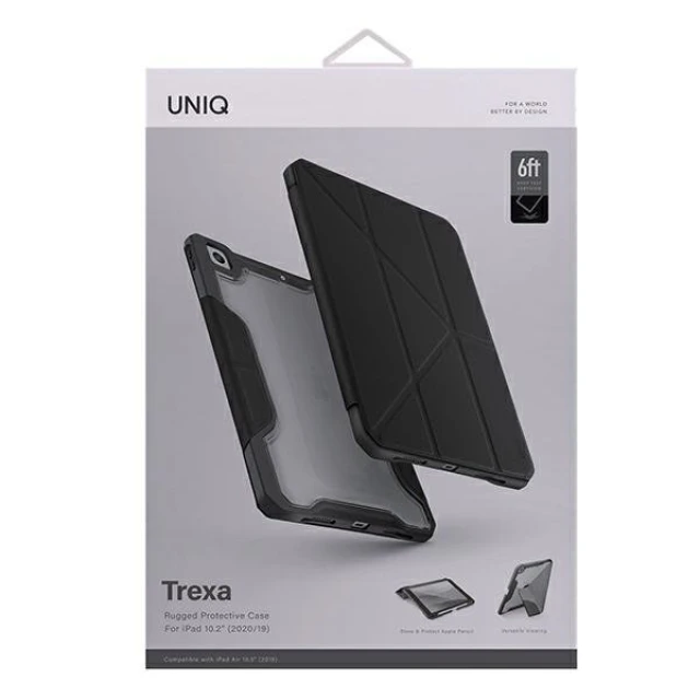 Чохол Uniq Trexa для iPad 10.2 2021 | 2020 | 2019 Black Antimicrobial (Uni000429-0)
