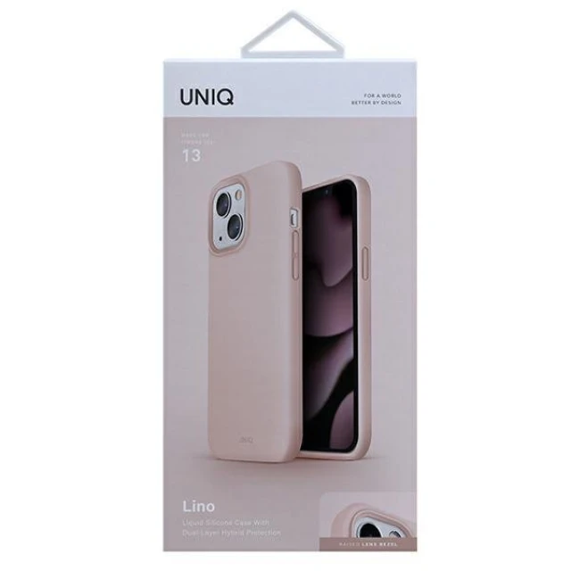 Чохол Uniq Lino для iPhone 13 Blush Pink (UNIQ-IP6.1HYB(2021)-LINOPNK)