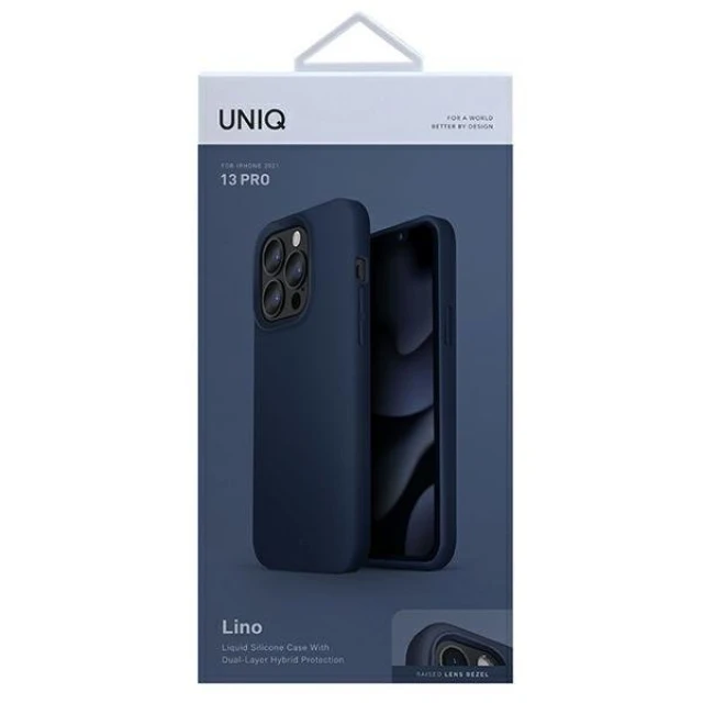 Чохол Uniq Lino для iPhone 13 | 13 Pro Marine Blue (UNIQ-IP6.1PHYB(2021)-LINOBLU)