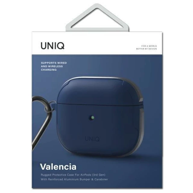 Чохол Uniq Valencia для AirPods 3 Blue Antimicrobial (UNIQ-AIRPODS(2021)-VALBLU)