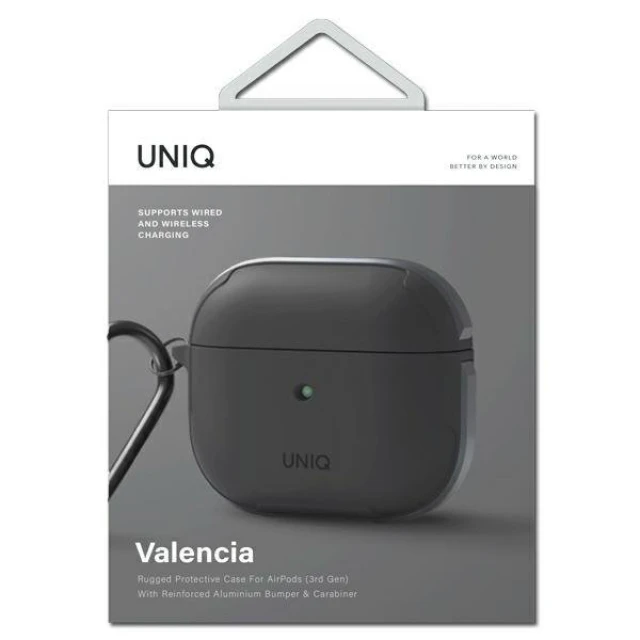 Чохол Uniq Valencia для AirPods 3 Grey Antimicrobial (UNIQ-AIRPODS(2021)-VALGRY)